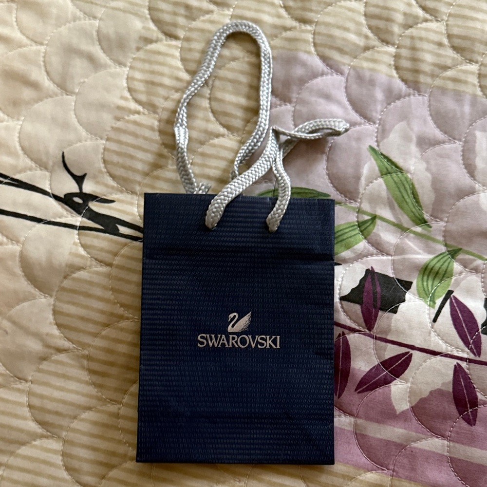 Swarovski Mini Navy Blue Bag with Silver Handles